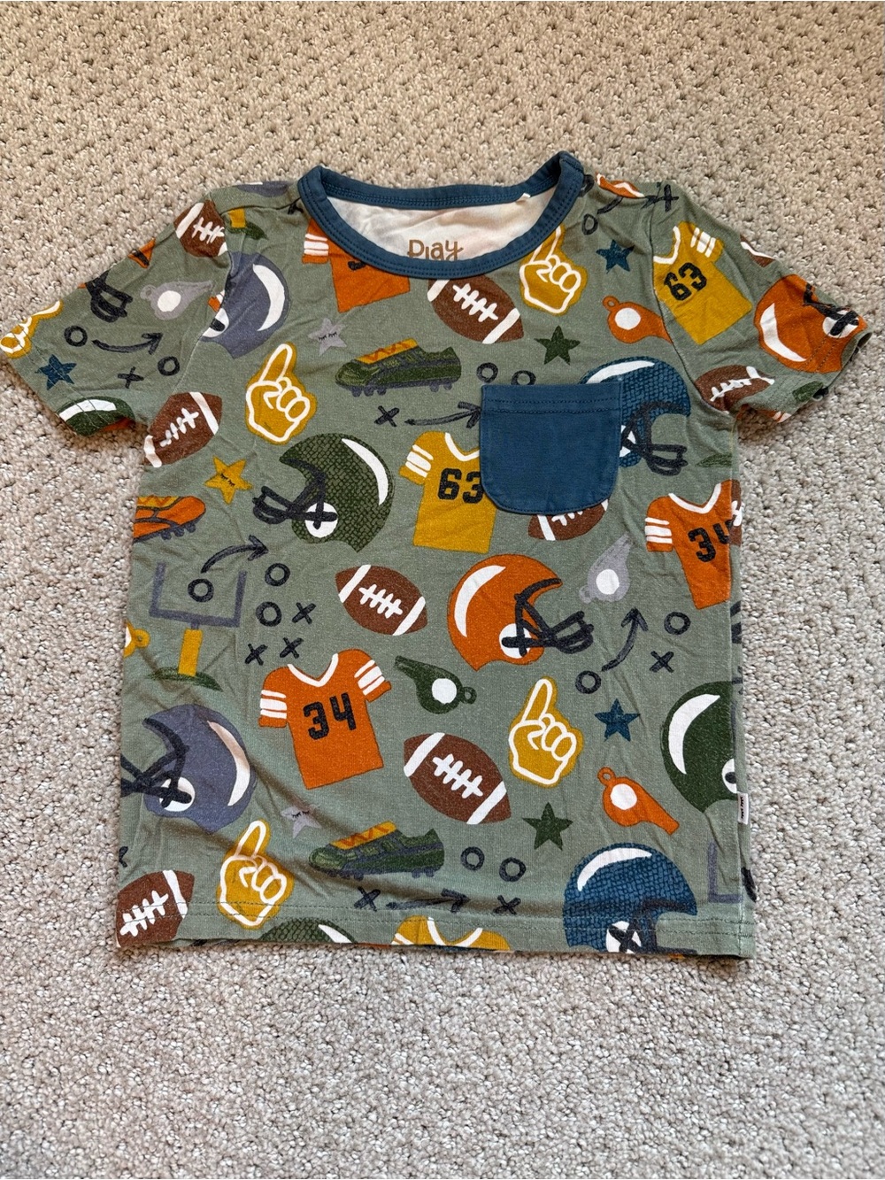 Little Sleepies football tee 2T